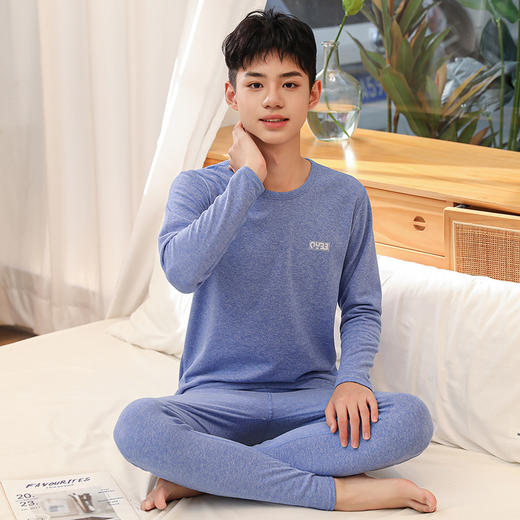 【多场景，一衣多穿！】青少年羊毛蚕丝打底保暖内衣套装，松紧裤腰宽松不勒肚，儿童秋衣秋裤睡衣男女童冬家居服，一套解决N种需求 商品图7