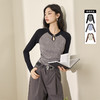 西遇新中式长袖上衣女新款插肩袖改良国风收腰短款T恤11738152 商品缩略图0