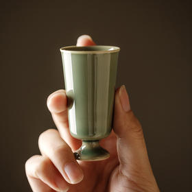 永利汇  仿古越窑高足中式复古风聚香杯梅子青家用小号品茗杯功夫茶杯陶瓷