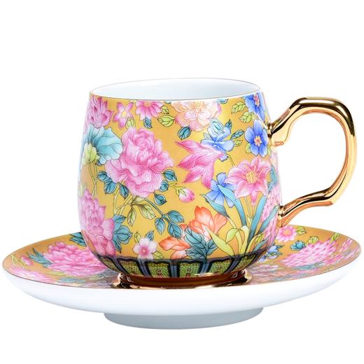 永利汇陶瓷有耳喝茶杯带杯托茶杯六只装咖啡杯具茶具套装泡茶杯 商品图4