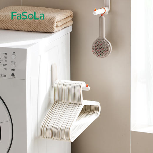 FaSoLa衣架收纳架家用免打孔阳台壁挂晾衣架挂杆多功能整理架神器 商品图1