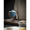 永利汇手绘游鱼盖碗清水蓝色陶瓷茶碗 莲花元素文人器泡茶碗 商品缩略图3