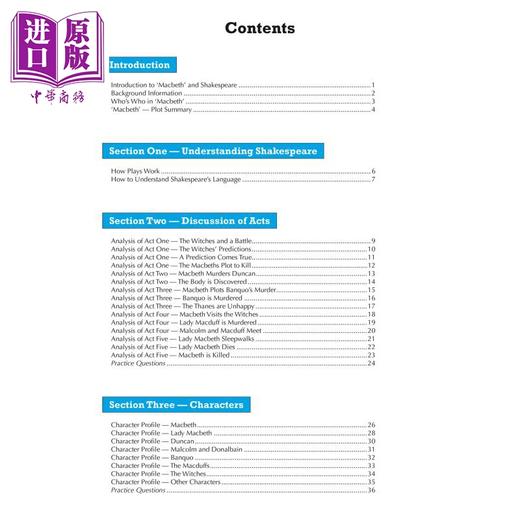 【中商原版】英国CGP GCSE English Shakespeare Text Guide - Macbeth includes Online Edition & Quizzes 商品图1