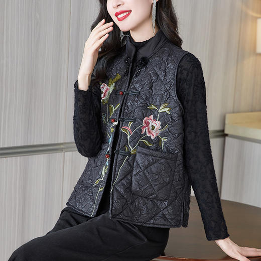 中国风绣花盘扣，背心保暖棉马夹AHM-yshy2235 商品图2