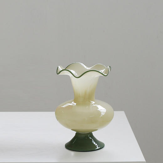 简约中古奶油复古玻璃花瓶摆件客厅餐桌水培插法式轻奢风装饰品 商品图2