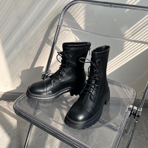 【2.0二代战靴 断码黑色38咖啡色37/38码】超纤pu小软皮马丁靴～ 时尚神器. 商品图3