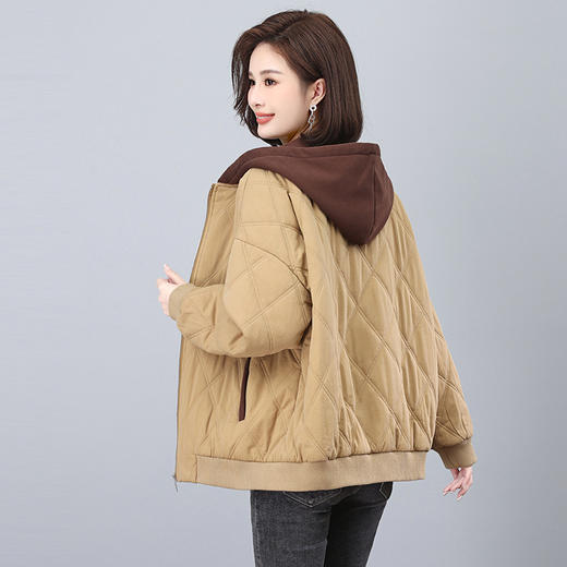 气质时尚文艺风遮肉显瘦，连帽防风加厚保暖棉衣棉服HR-WY82019 商品图4