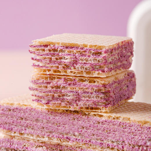 【丝滑香芋夹心！威化饼干】丝滑夹心 浓郁酥脆 不单独添加蔗糖网红办公室下午茶休闲零食整箱 商品图2