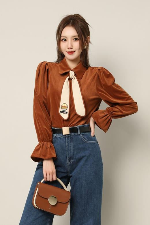 Le Malene 设计感灯芯绒复古衬衫 17501 商品图0