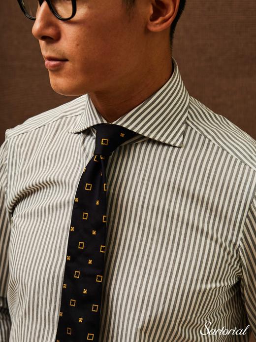 Avino 灰条海岛棉衬衫 商品图3