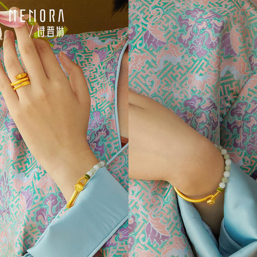 【积分抵值】诗普琳黄金龙镯足金生肖龙手镯金珠手链女款送礼自戴MEMORA诗普琳HBE08801 商品图5