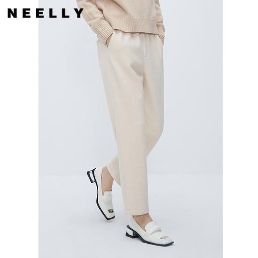 NEELLY纳俪商场同款时尚简约休闲裤女松紧腰通勤百搭西装裤萝卜裤N23113H01205 商品图2