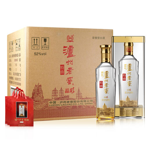 【酒厂直营】泸州老窖浓香型白酒  52度  500ml*6  特曲酒晶彩  泸州老窖官方旗舰店 商品图1