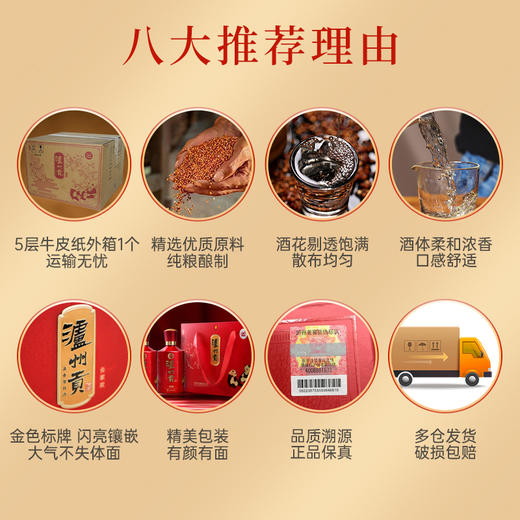 【酒厂直营】52度 泸州贡酒合家欢 500ml*2*3   泸州老窖官方旗舰店 商品图7