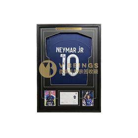 收藏系列 内马尔 巴黎圣日耳曼队10号蓝色 亲笔签名球衣 EM