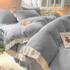 冬季牛奶绒四件套花边珊瑚绒被套法兰绒床上四件套加绒床单被罩 商品缩略图4
