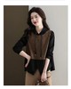C6377    洋气休闲减龄百搭连帽拼接假两件长袖上衣 商品缩略图1