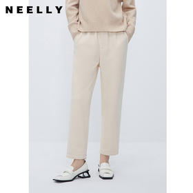 NEELLY纳俪商场同款时尚简约休闲裤女松紧腰通勤百搭西装裤萝卜裤N23113H01205