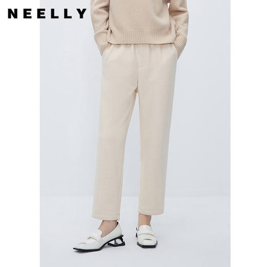 NEELLY纳俪商场同款时尚简约休闲裤女松紧腰通勤百搭西装裤萝卜裤N23113H01205 商品图0