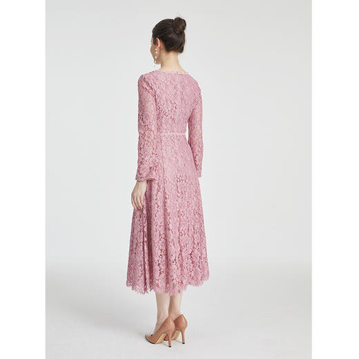 司歌蕾丝长袖连衣裙气质优雅长裙A881027 商品图3