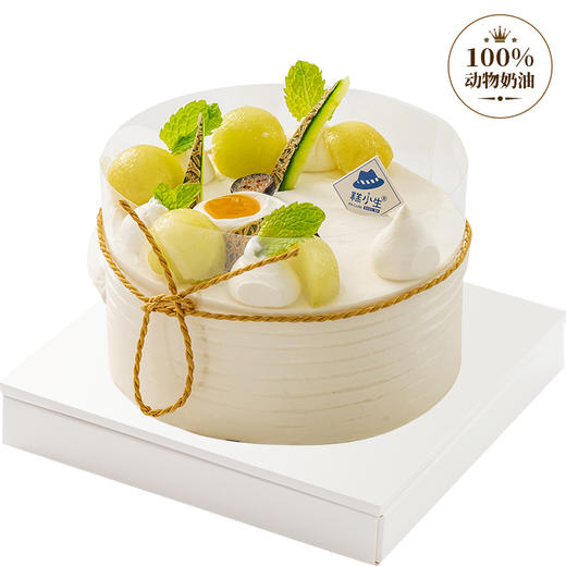 5寸【招行专享】玫珑蜜瓜蛋糕，回归上市！初夏，从吃瓜开始，清爽玫珑蜜瓜+新西兰动物奶油的完美结合！ 商品图0