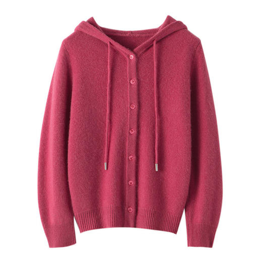 QH-RY379连帽针织开衫女秋冬新款上衣宽松短款毛衣外搭帽衫卫衣韩版外搭 商品图4