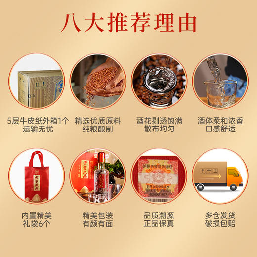【酒厂直营】52度 老窖藏品 悦传 520ml*6 +酒具 泸州老窖官方旗舰店 商品图6