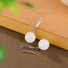 【一池春水】S925银和田玉白玉圆珠耳饰【CW-23088】 商品缩略图2