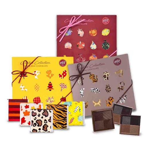 依妮片装巧克力礼盒120g（黑巧/牛奶/双重） 商品图4