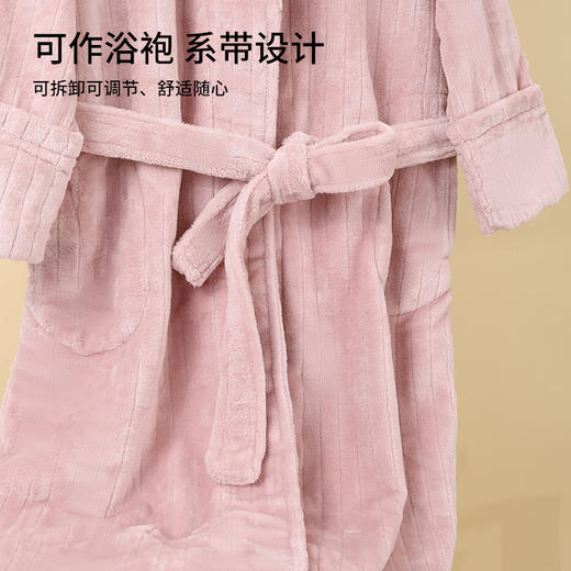 雅黛丽睡袍女秋冬款2023新款家居服法兰绒浴袍中长款加厚女士睡衣 商品图4