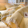 冬季牛奶绒四件套花边珊瑚绒被套法兰绒床上四件套加绒床单被罩 商品缩略图0