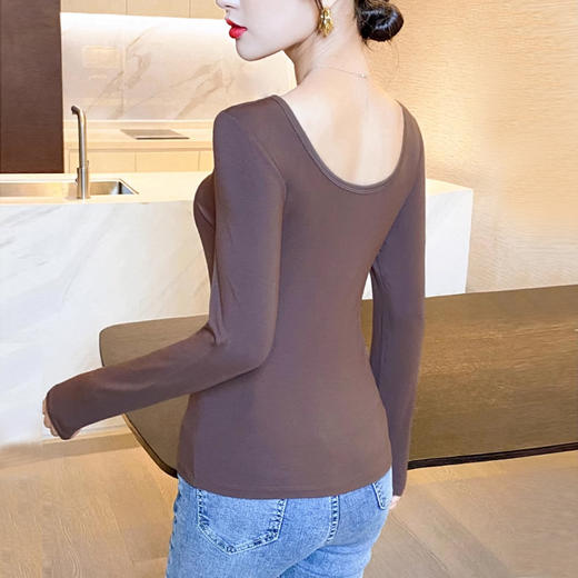 裁缝学苑AX144 U领打底衫内搭长袖t恤纸样女装新款加绒上衣服装打板 商品图4