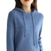 QH-XFT--128秋冬新款针织卫衣女连帽宽松长袖上衣百搭带帽毛衣打底衫短款 商品缩略图4