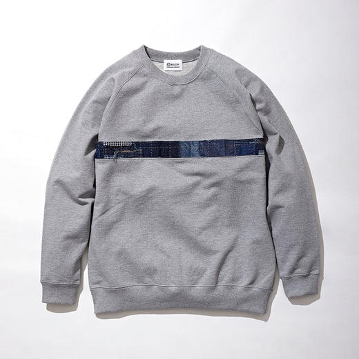 KUON Boro Trimmed Sweatshirt 日本古布拼接圆领长袖卫衣 套衫 商品图3