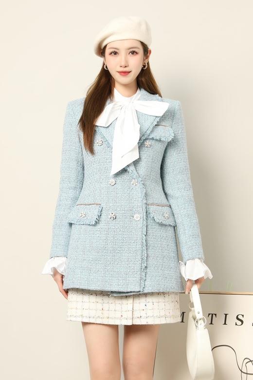 Le Malene 蓝色翻领小香风西装外套 17645 商品图0