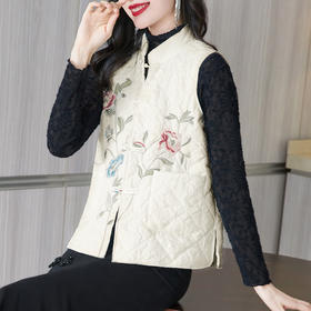 中国风绣花盘扣，背心保暖棉马夹AHM-yshy2235