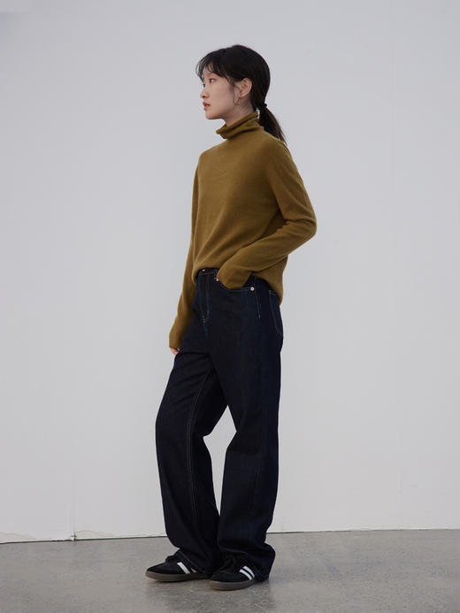 步履不停/3D42071C/加绒微宽松直筒牛仔裤 商品图2