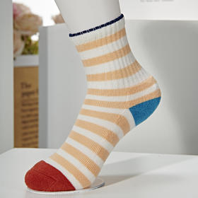 [6双6折]中童2双装条纹半毛圈袜保暖柔软舒适吸汗透气【2323701】