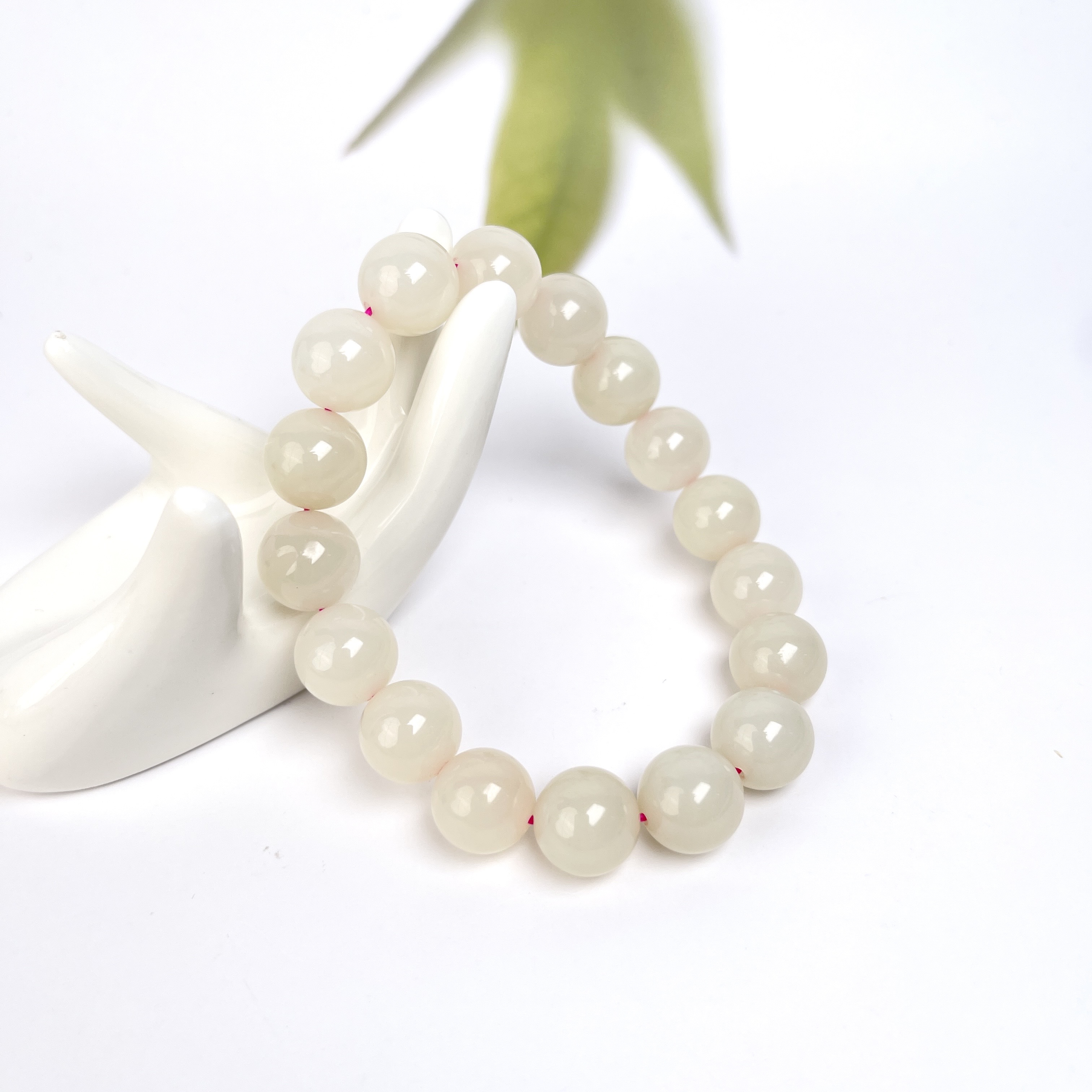 和田玉单圈-藕粉圆珠12