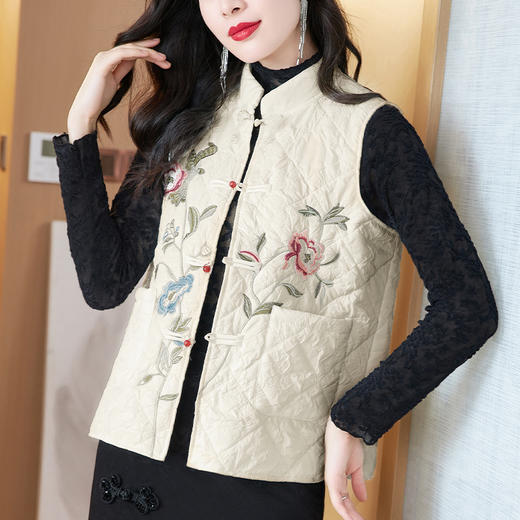 中国风绣花盘扣，背心保暖棉马夹AHM-yshy2235 商品图3