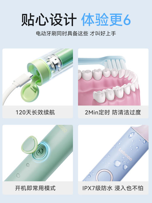 【赠便携盒】悦心Pro+全新升级5档模式防水细软刷毛电动牙刷男女成人情侣充电式单支 商品图1