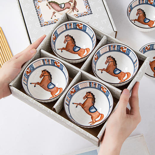 【马到成功❗️陶瓷碗筷礼品】盒装套装 银行结婚 乔迁送礼 伴手礼 年会活动奖品 创意图案寓意美好伴手礼新年礼盒年货礼盒 商品图3