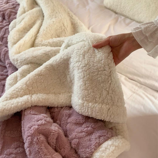 简约塔芙绒毛毯少女心羊羔绒毯子秋冬保暖沙发毯宿舍单双人午睡毯 商品图1