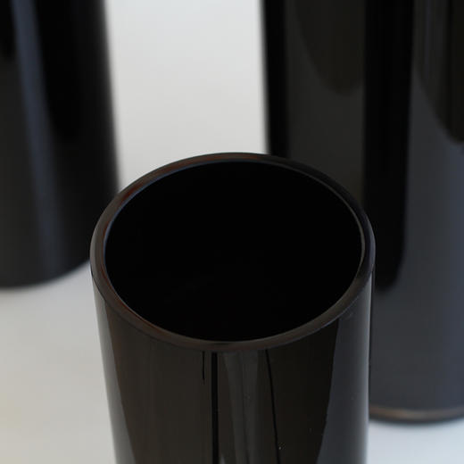 碧轩现代简约黑色直筒玻璃花瓶酒店大堂装饰婚庆圆柱桌面水培花器 商品图9