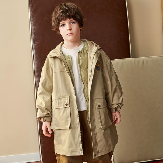 【冬款清仓】【MQD】童装冬男童中长款保暖潮酷百搭连帽羽绒服 商品图2