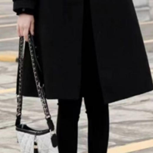 奢姿2024年冬装新款大码女装中长款双面呢外套胖妹妹翻领气质外套6534110916 商品图3