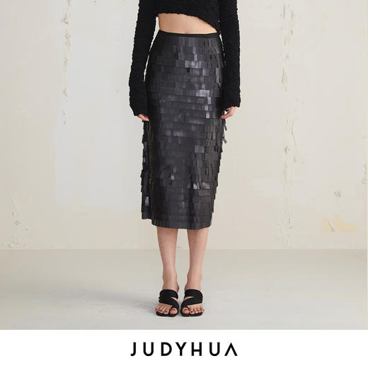 JUDYHUA 亮片肌理设计款铅笔裙 商品图0