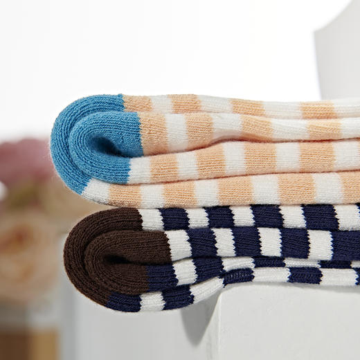 [6双6折]中童2双装条纹半毛圈袜保暖柔软舒适吸汗透气【2323701】 商品图2