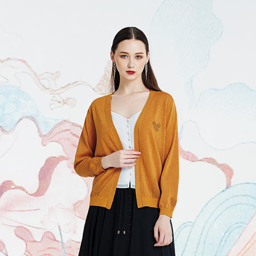 【伯妮斯茵】薄款外套优雅气质针织衫--胭脂色--《LSF》1E6025 商品图0