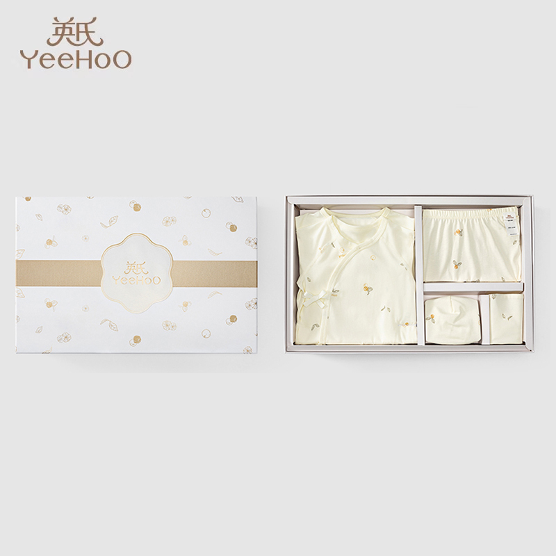 英氏新生儿男女婴儿衣服满月宝宝礼盒5件套 YMLNJ0P011A